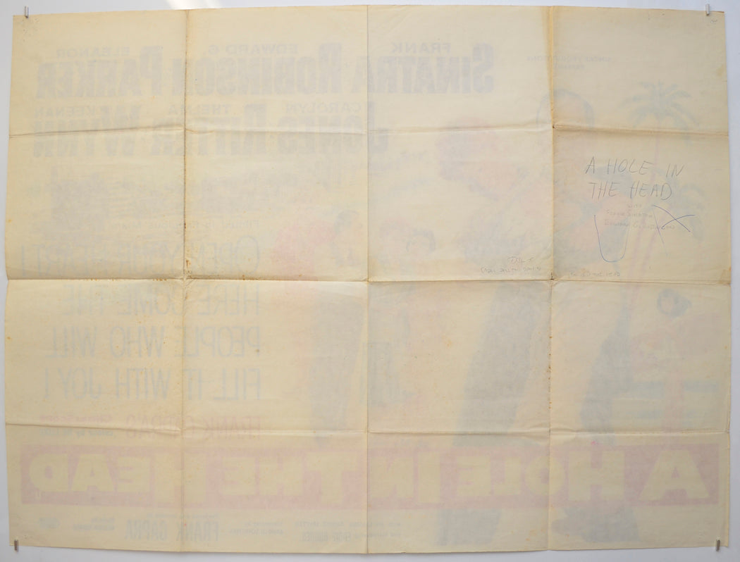 A HOLE IN THE HEAD (Back) Cinema Quad Movie Poster