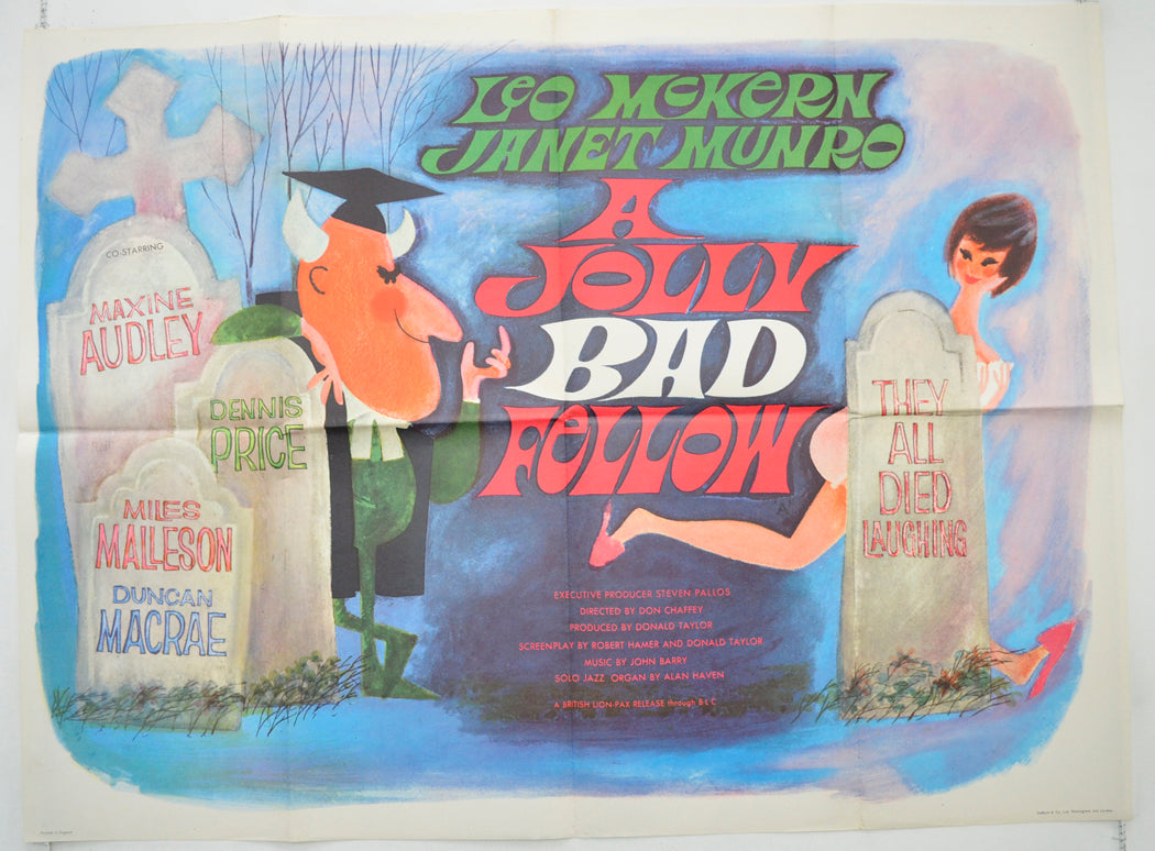 A Jolly Bad Fellow (a.k.a. They All Died Laughing) Original Quad Poster - Film Poster - Movie Poster