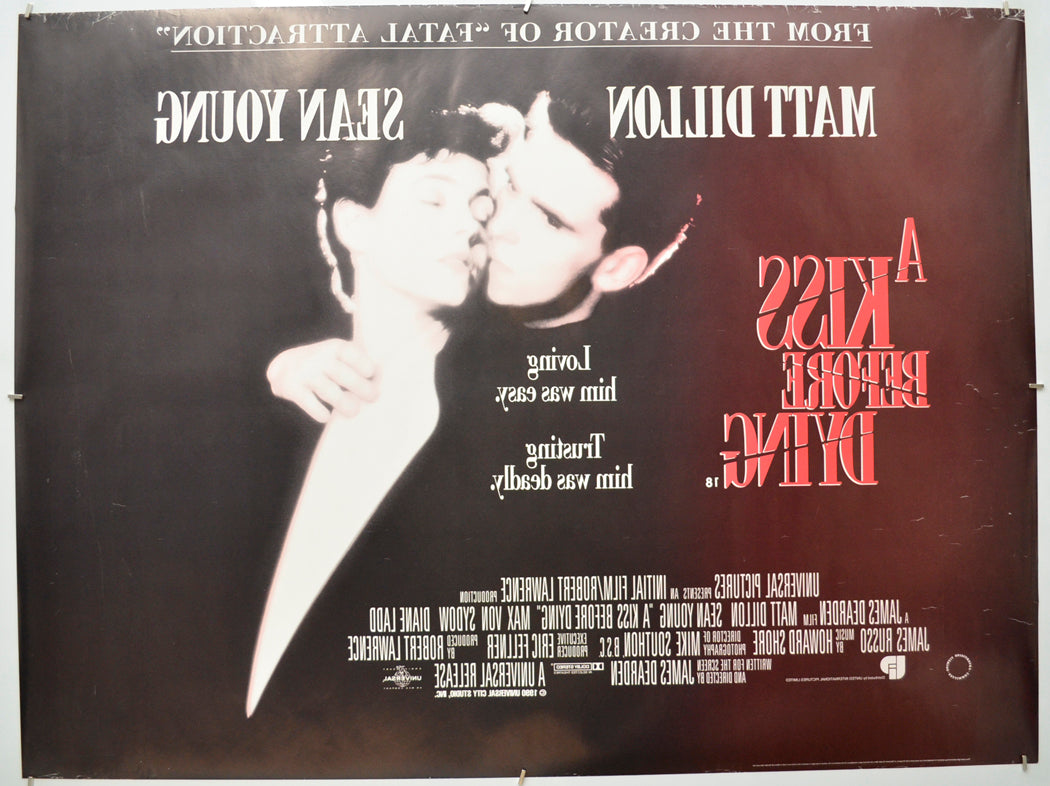 A KISS BEFORE DYING (Back) Cinema Quad Movie Poster