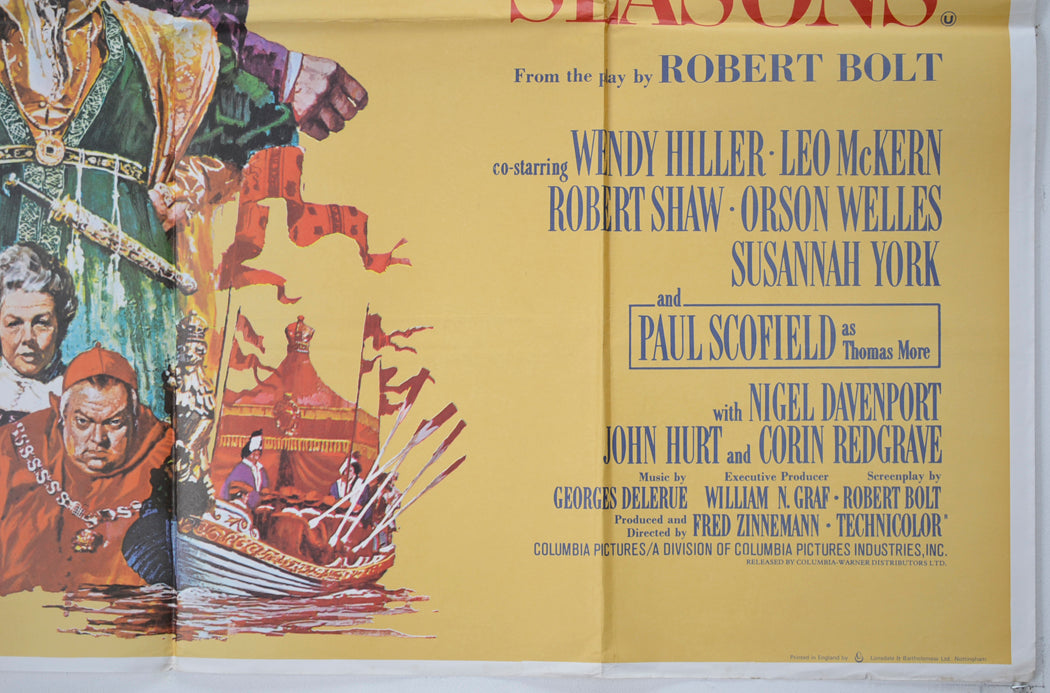 A MAN FOR ALL SEASONS (Bottom Right) Cinema Quad Movie Poster