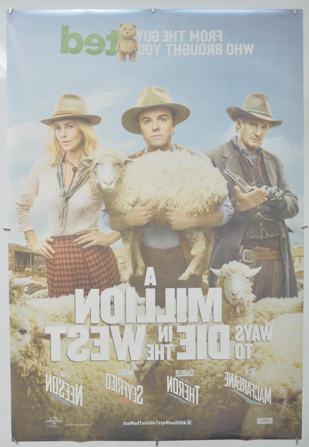 A MILLION WAYS TO DIE IN THE WEST (Back) Cinema One Sheet Movie Poster