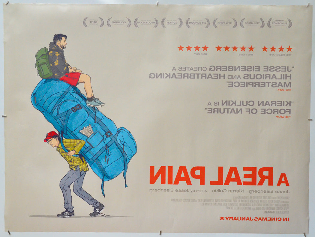 A Real Pain (Back) Cinema Quad Movie Poster
