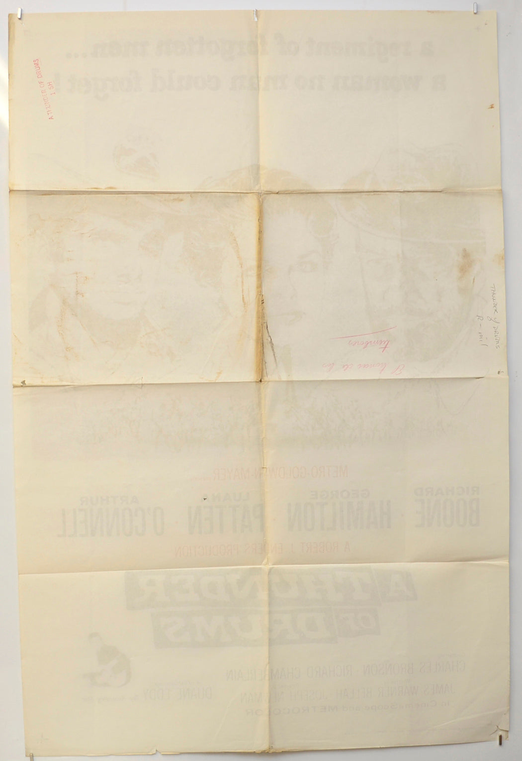 A THUNDER OF DRUMS (Back) Cinema One Sheet Movie Poster