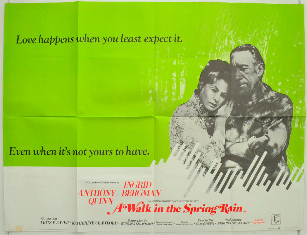 A Walk In The Spring Rain Original British Quad Poster - Film Poster - Movie Poster
