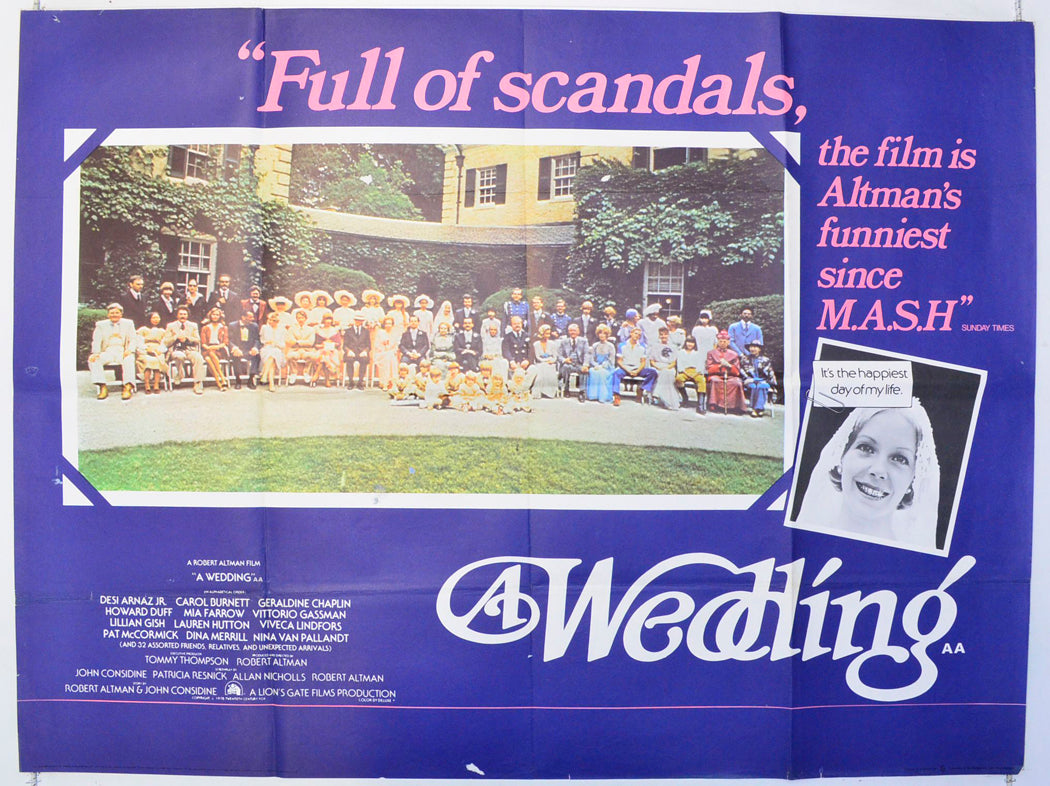A Wedding Original British Quad Poster - Film Poster - Movie Poster