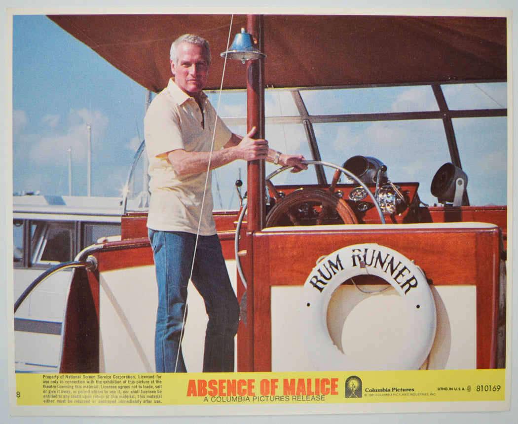 ABSENCE OF MALICE (Card 8) Cinema Set of Colour FOH Stills / Lobby Cards