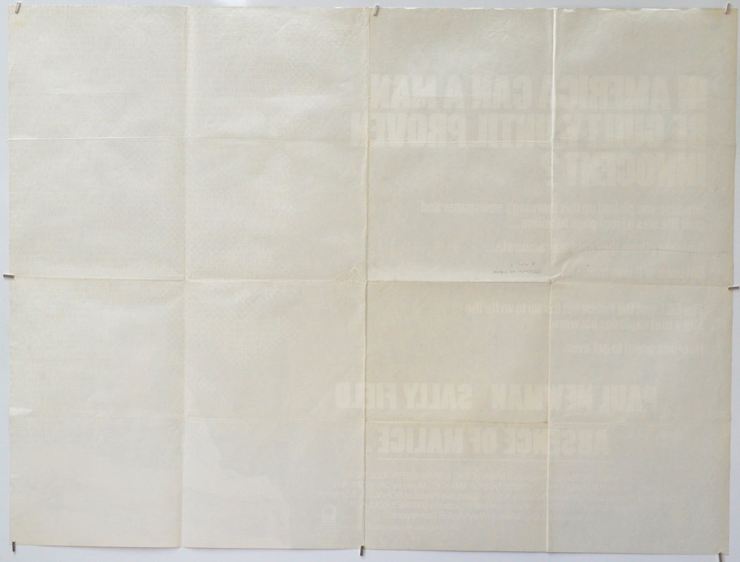 Absence Of Malice (Back) Cinema Quad Movie Poster