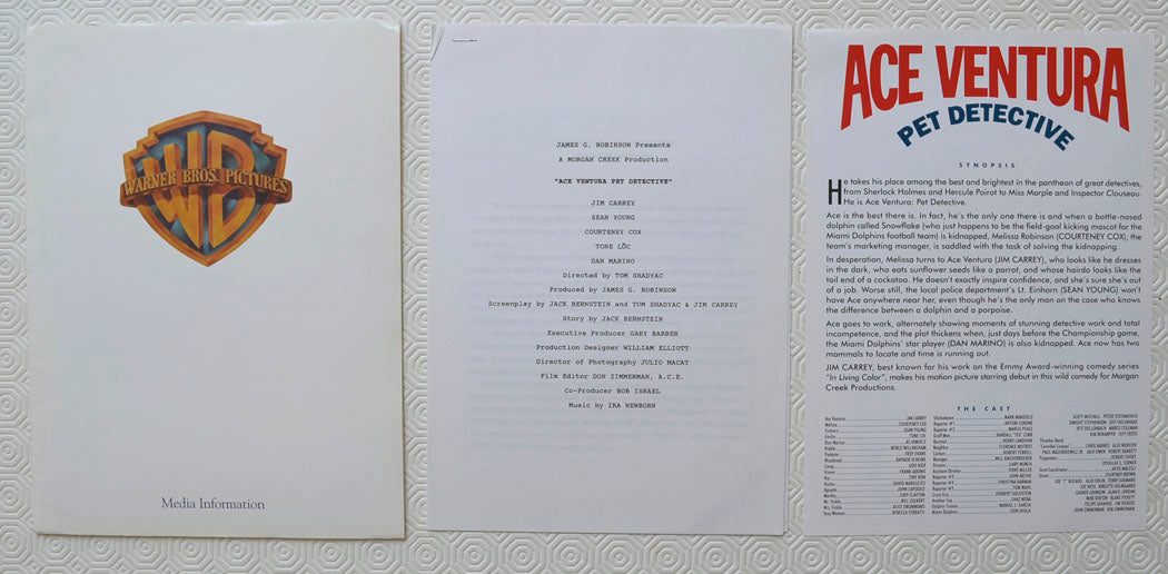 ACE VENTURA PET DETECTIVE Original Cinema Press Kit