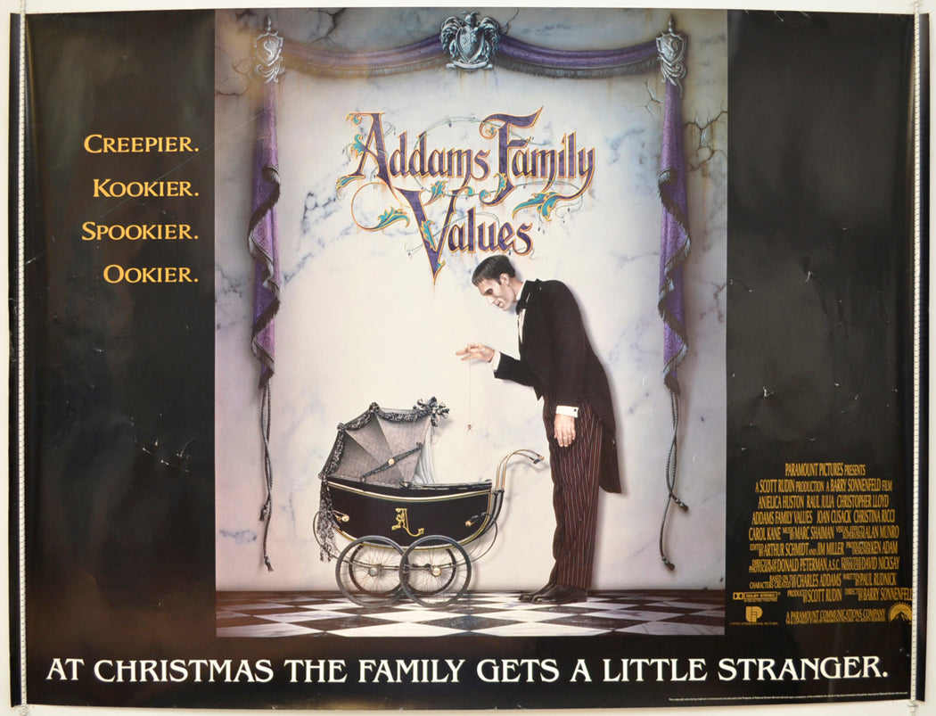 Addams Family Values Original British Quad Poster - Film Poster - Movie Poster