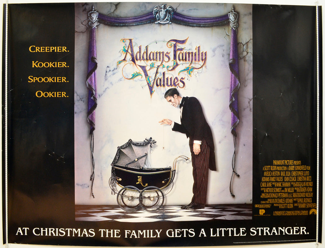 Addams Family Values Original British Quad Poster - Film Poster - Movie Poster