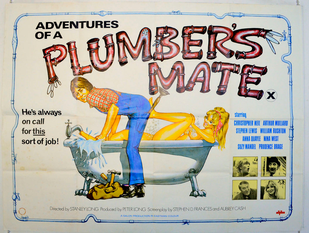 Adventures Of A Plumber's Mate Original British Quad Poster - Film Poster - Movie Poster