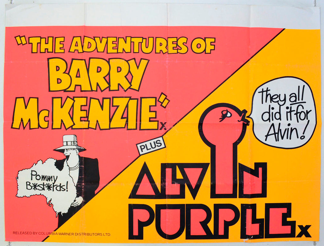 The Adventures Of Barry McKenzie / Alvin Purple (Double Bill) Original British Quad Poster - Film Poster - Movie Poster
