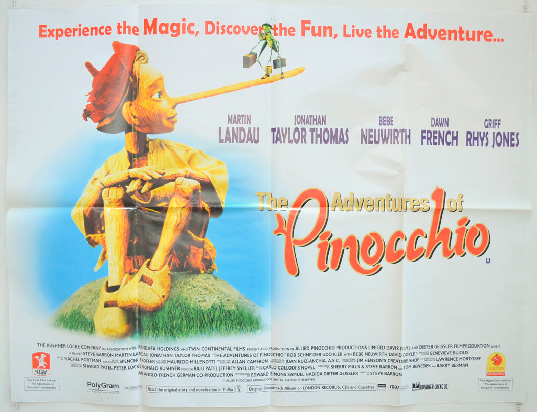 The Adventures Of Pinocchio Original Quad Poster - Film Poster - Movie Poster