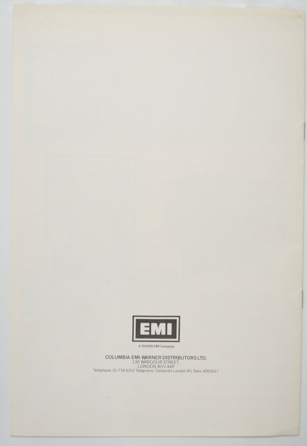 AGATHA CHRISTIE’S : EVIL UNDER THE SUN Cinema Exhibitors Campaign Pressbook - BACK