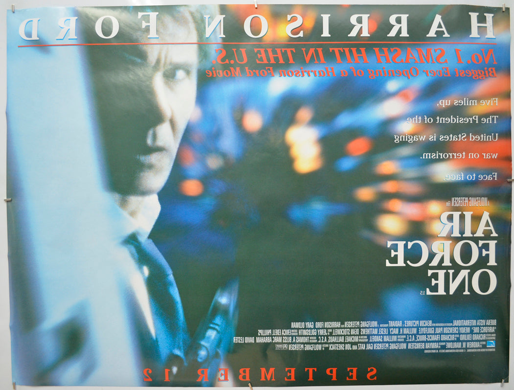 AIR FORCE ONE (Back) Cinema Quad Movie Poster