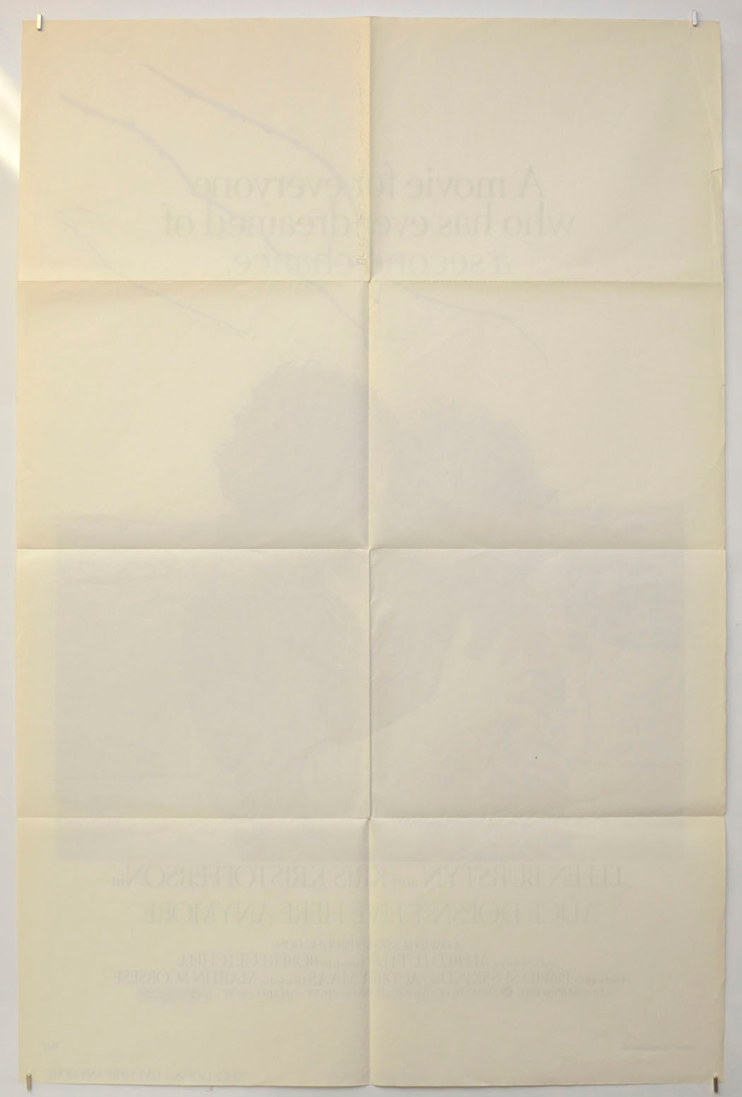 ALICE DOESN’T LIVE HERE ANYMORE (Back) Cinema One Sheet Movie Poster