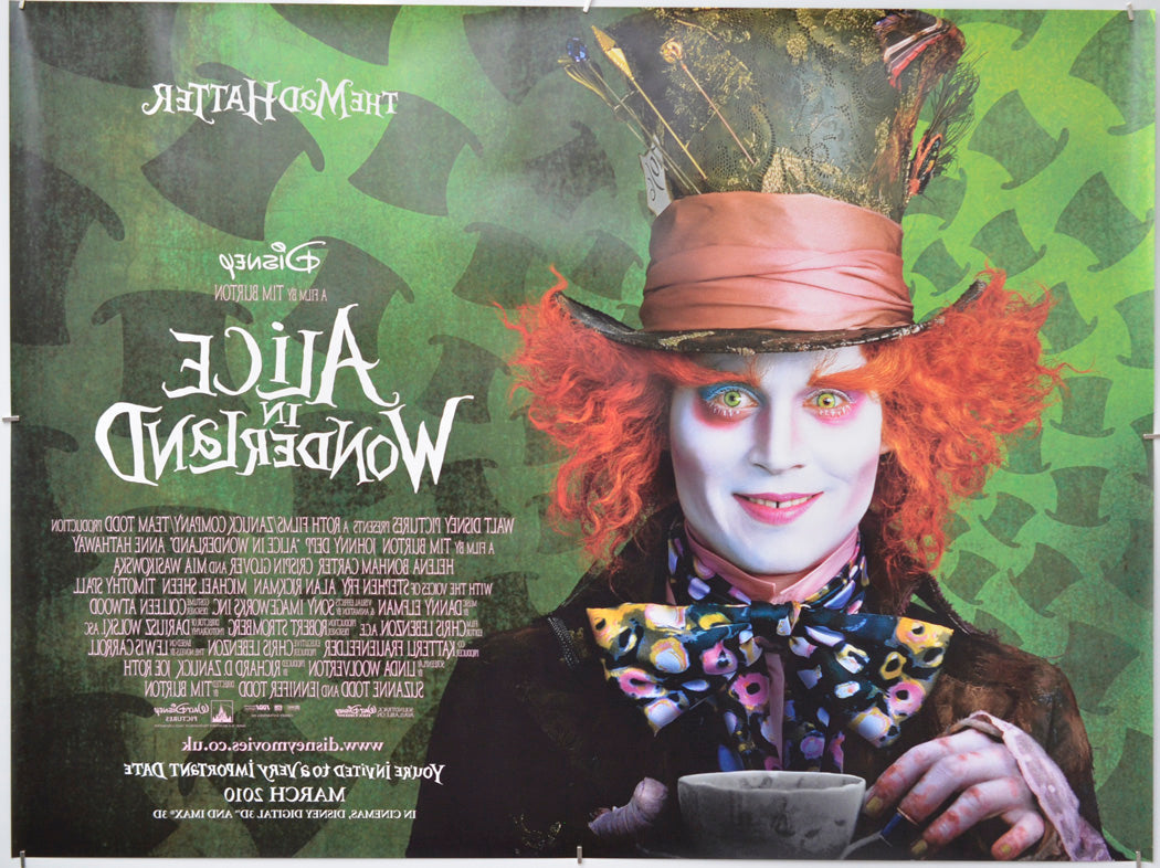 Alice In Wonderland (Back) Cinema Quad Movie Poster