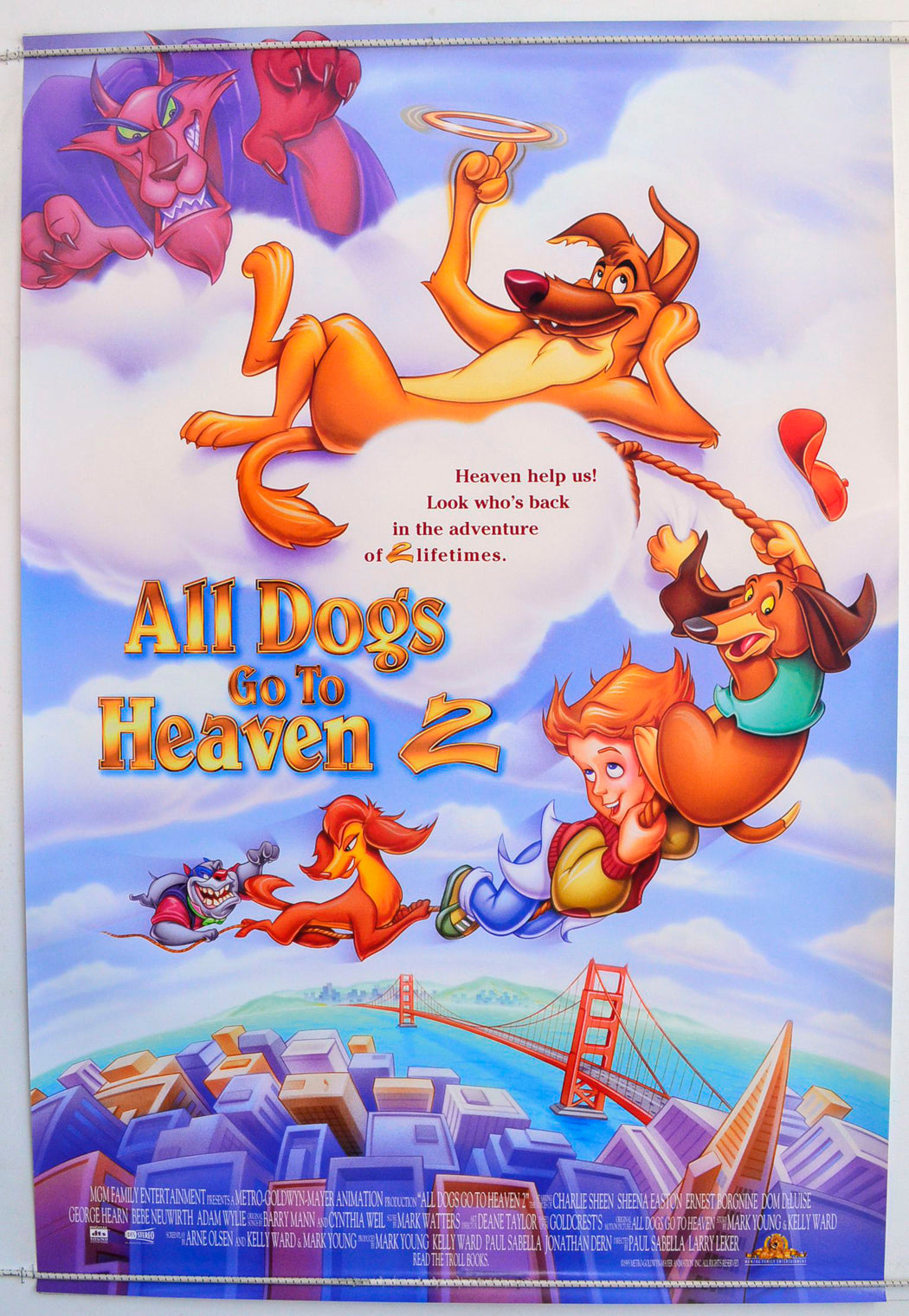 All Dogs Go To Heaven 2 Original One Sheet Poster - Film Poster - Movie Poster