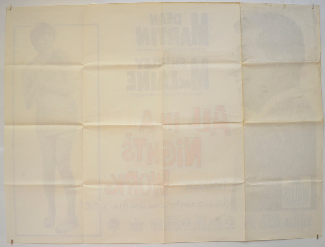 ALL IN A NIGHT’S WORK (Back) Cinema Quad Movie Poster