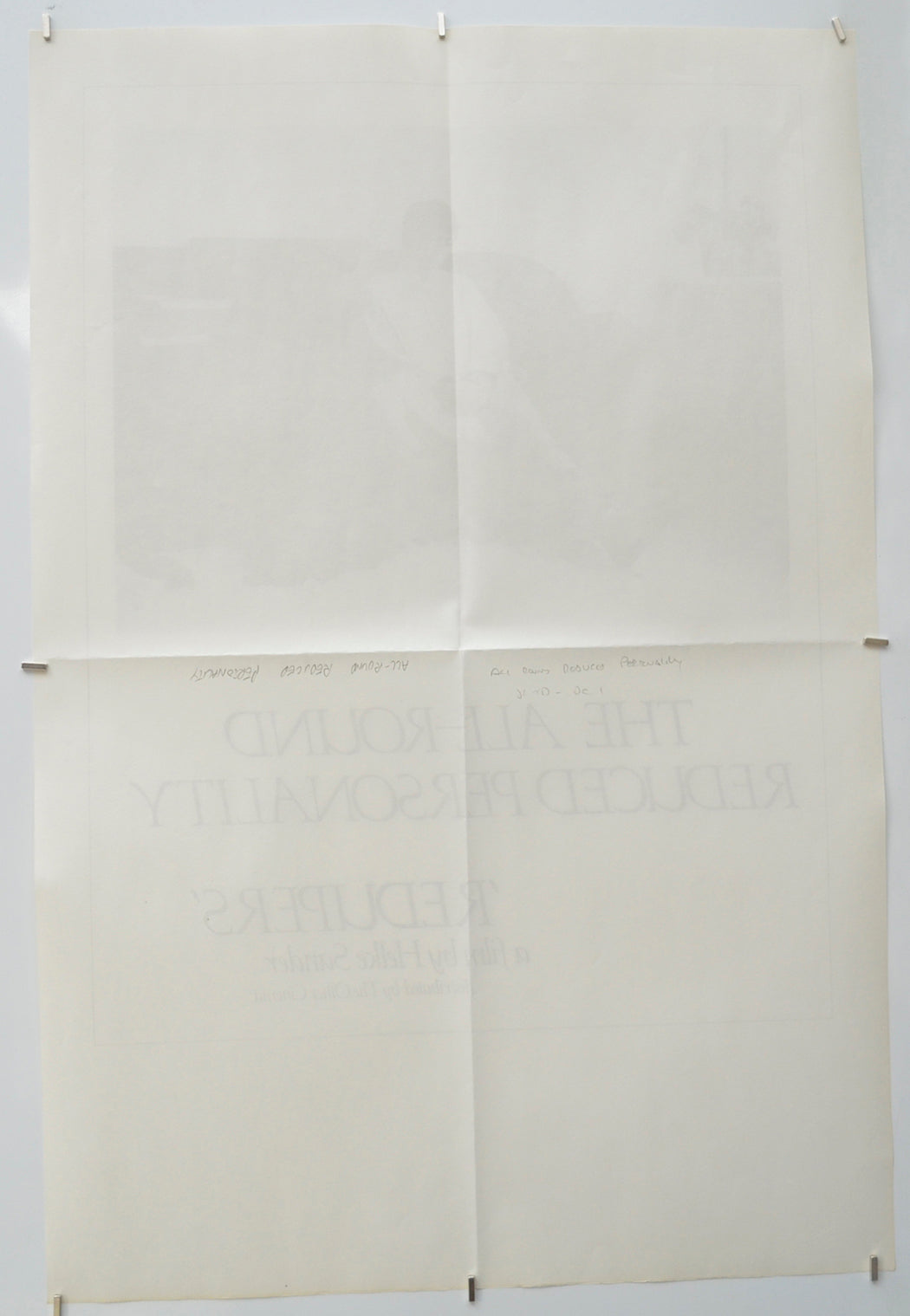 THE ALL-ROUND REDUCED PERSONALITY (Back) Cinema Double Crown Movie Poster