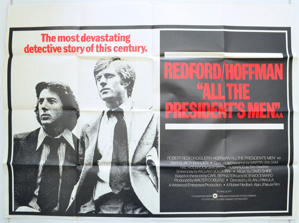 All The President's Men Original British Quad Poster - Film Poster - Movie Poster