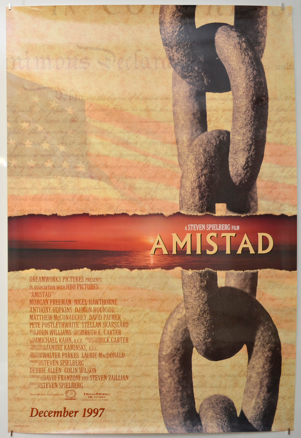 Amistad (Teaser / Advance Version) Original One Sheet Poster - Film Poster - Movie Poster