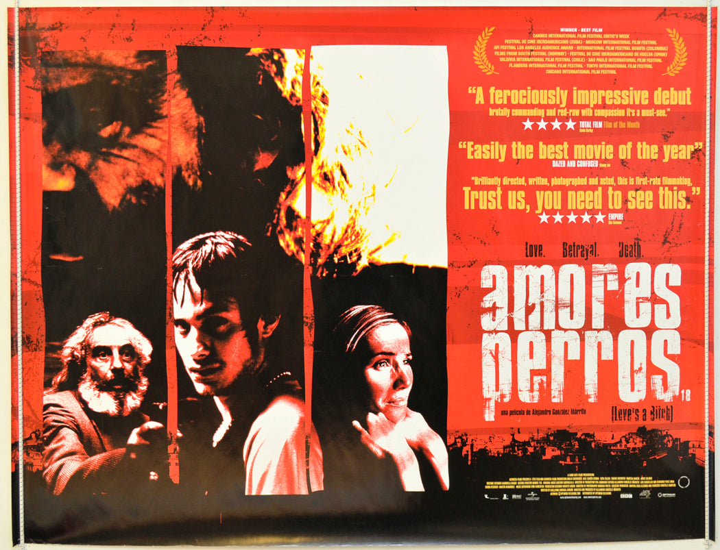 Amores Perros (a.k.a. Love's A Bitch) Original Quad Poster - Film Poster - Movie Poster