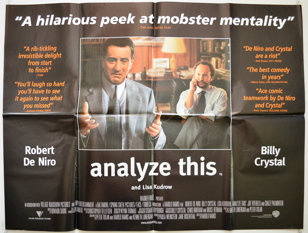 Analyze This Original British Quad Poster - Film Poster - Movie Poster
