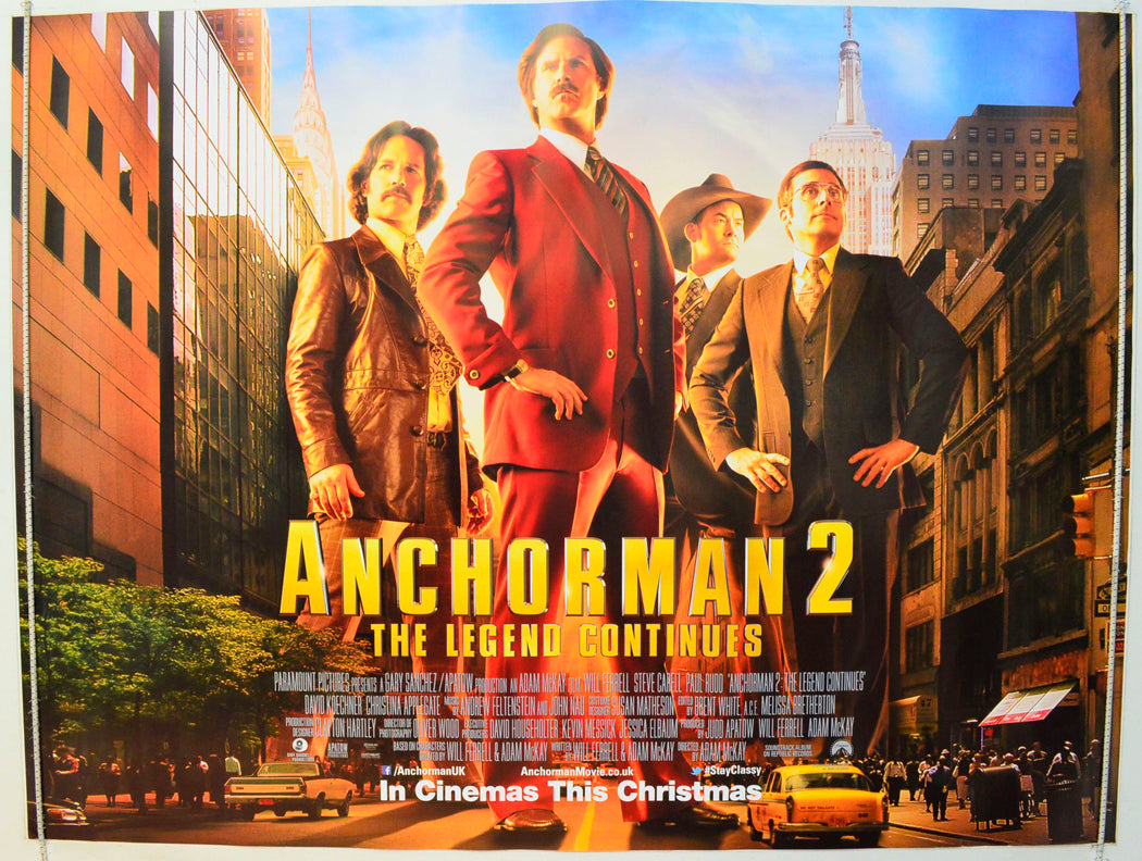 Anchorman 2 - The Legend Continues Original British Quad Poster - Film Poster - Movie Poster