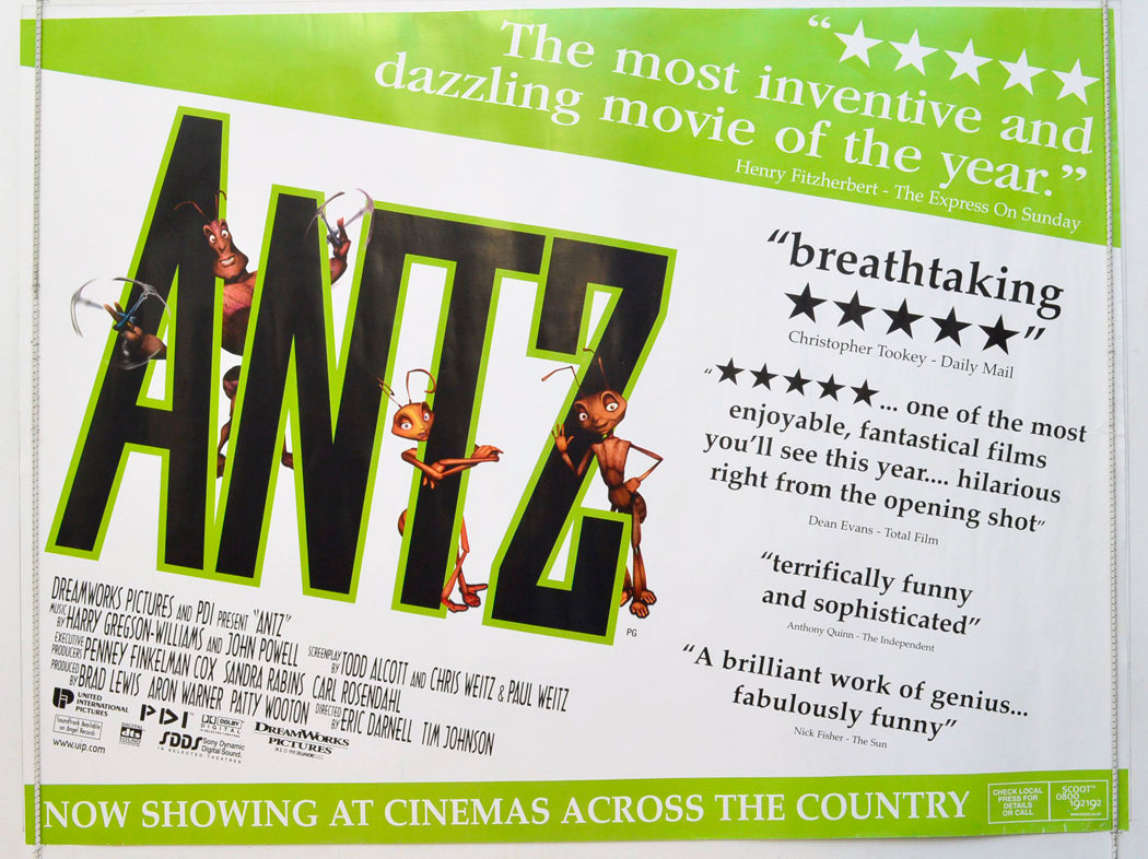 Antz (Quotes Version) Original British Quad Poster - Film Poster - Movie Poster