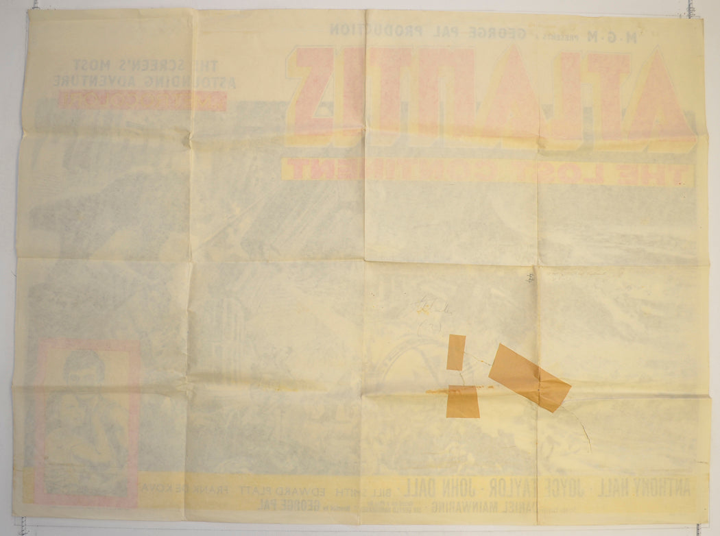 ATLANTIS, THE LOST CONTINENT (Back) Cinema Quad Movie Poster