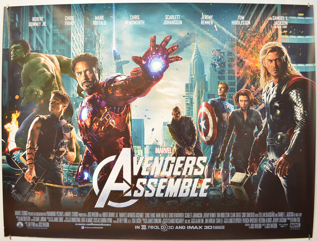 Avengers Assemble Original Quad Poster - Film Poster - Movie Poster
