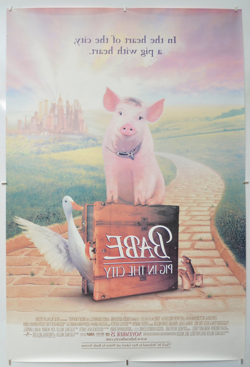 BABE : PIG IN THE CITY (Back) Cinema One Sheet Movie Poster