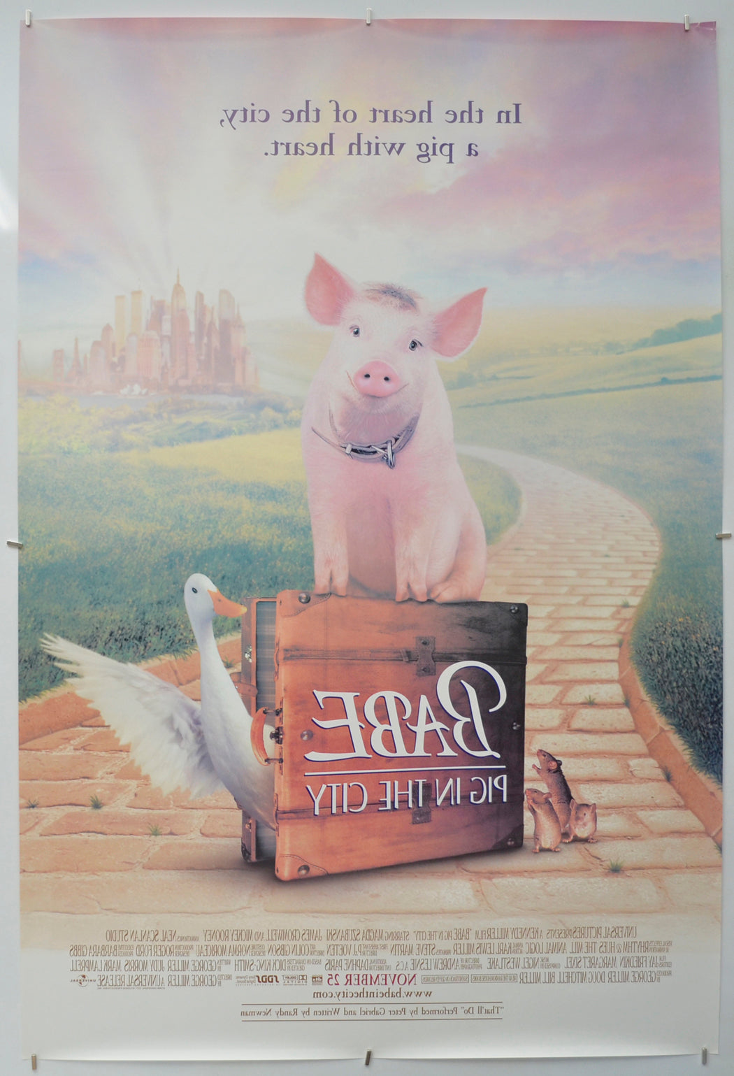 BABE : PIG IN THE CITY (Back) Cinema One Sheet Movie Poster