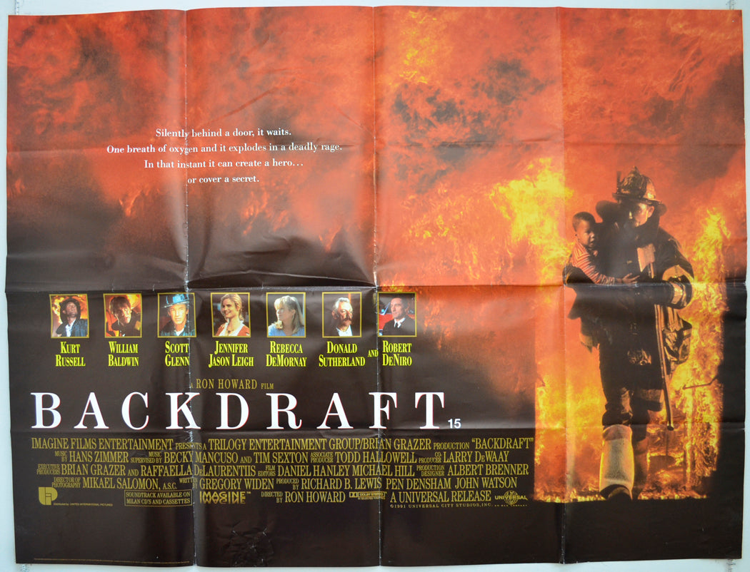 Backdraft Original Quad Poster - Film Poster - Movie Poster