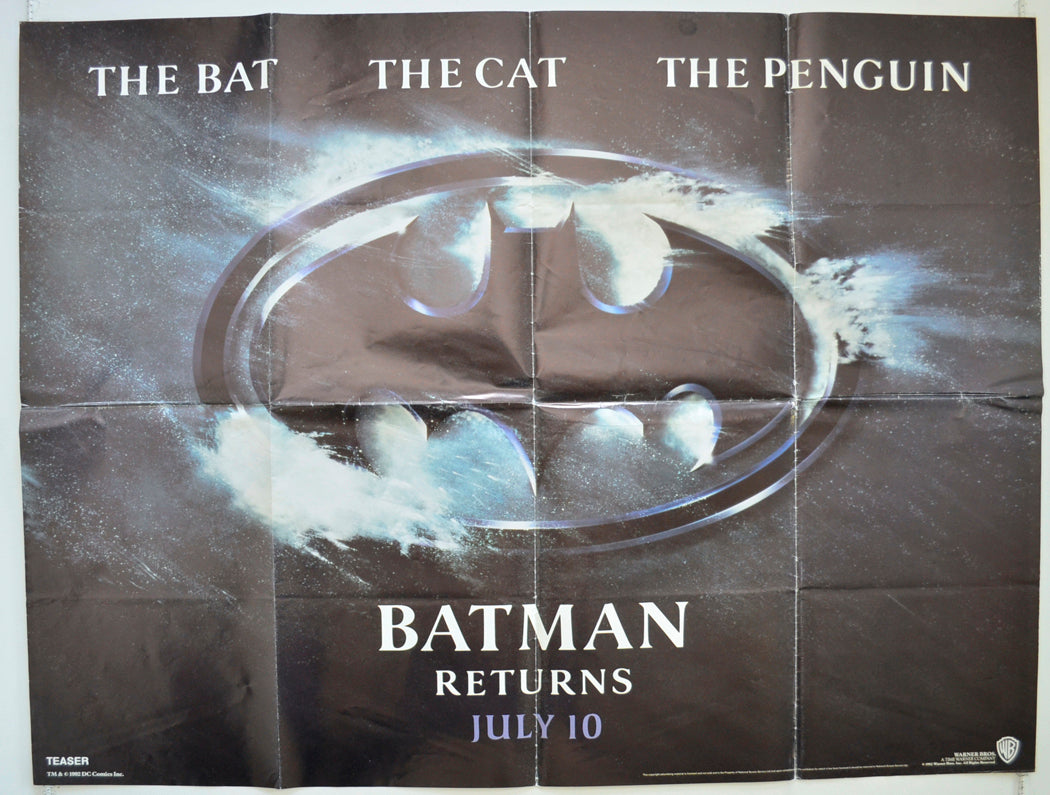 Batman Returns (Teaser / Advance Version) Original Quad Poster - Film Poster - Movie Poster