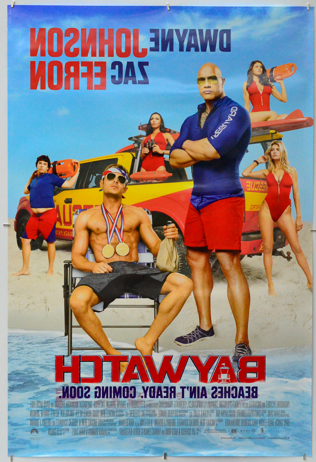 Baywatch (Back) Cinema One Sheet Movie Poster