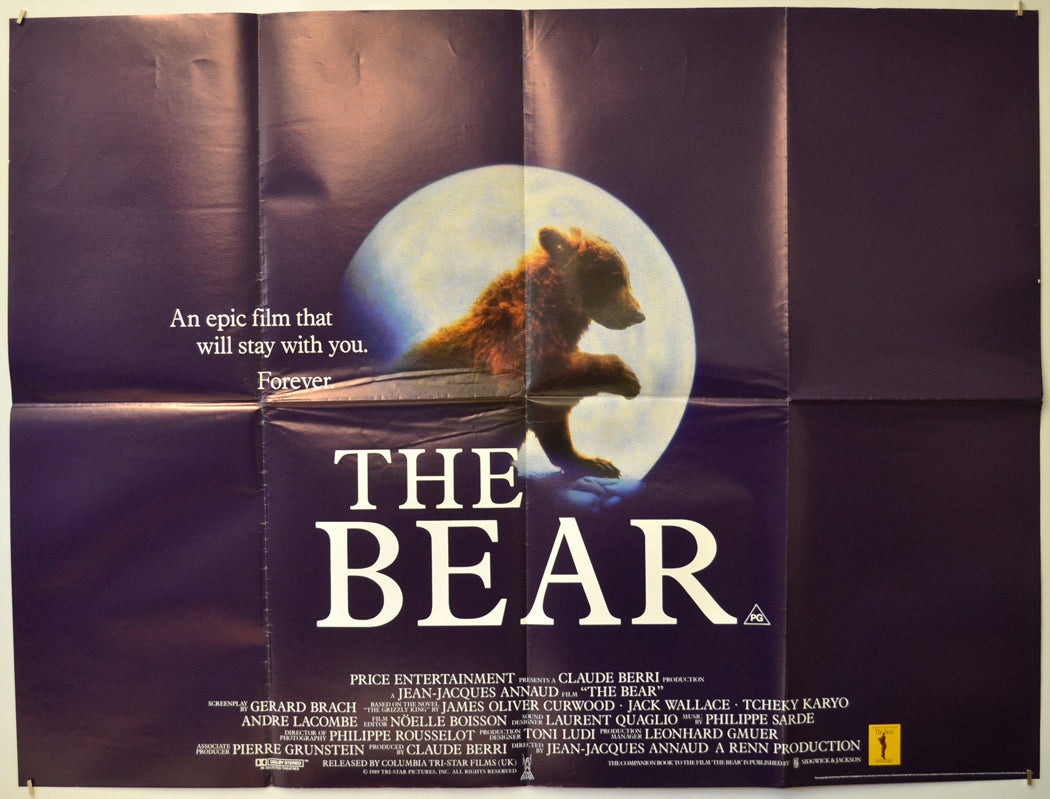 The Bear (a.k.a L’ours) Original Quad Poster - Film Poster - Movie Poster