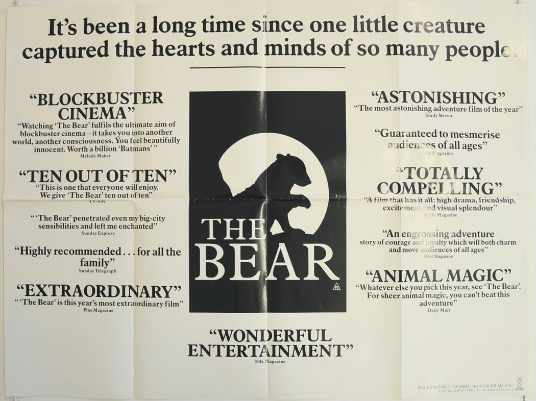 The Bear Original British Quad Poster - Film Poster - Movie Poster