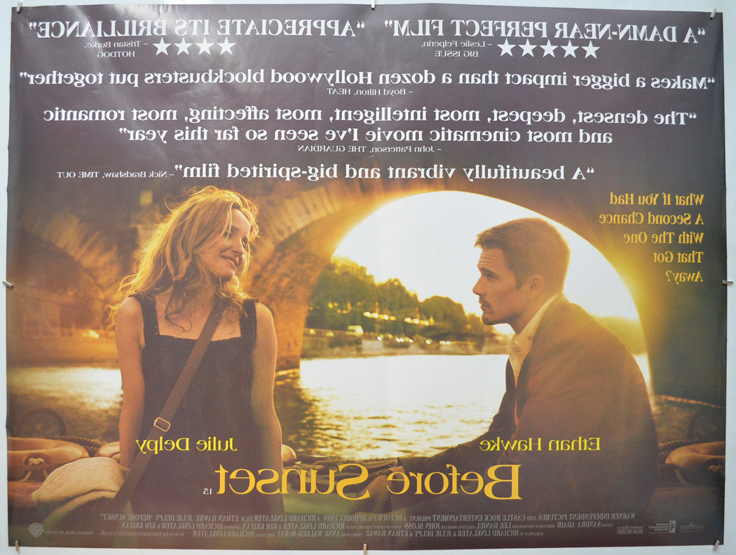 BEFORE SUNSET (Back) Cinema Quad Movie Poster