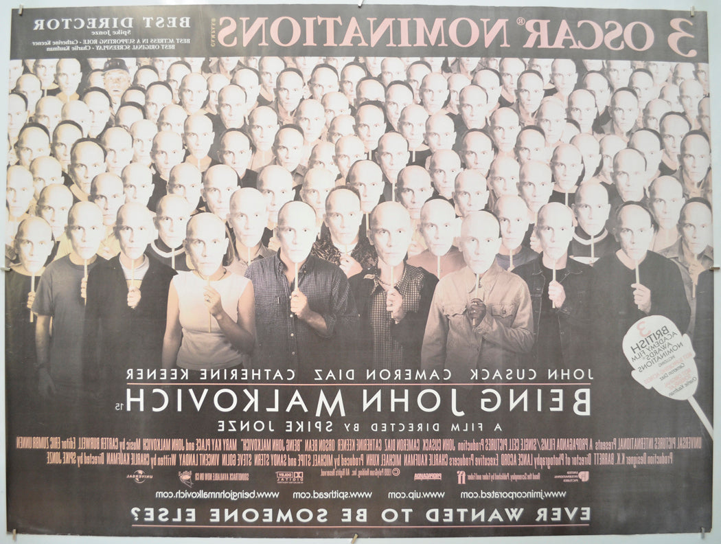 BEING JOHN MALKOVICH (Back) Cinema Quad Movie Poster