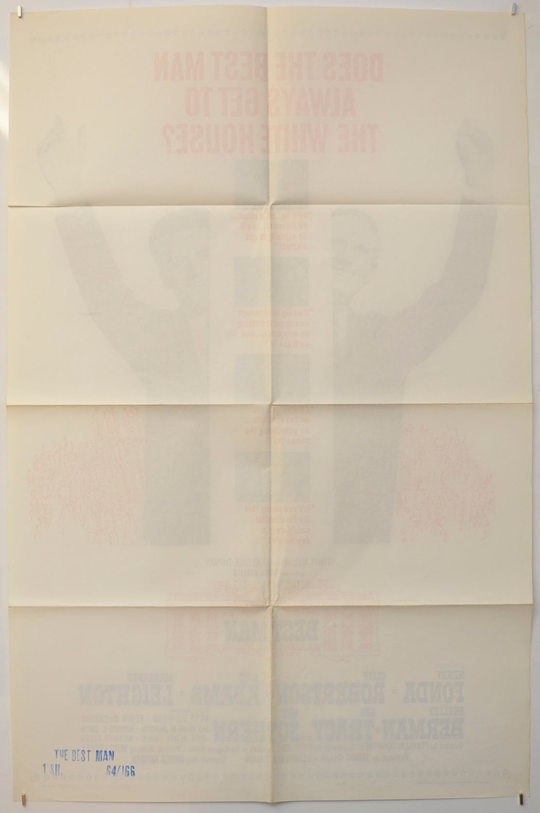 THE BEST MAN (Back) Cinema One Sheet Movie Poster