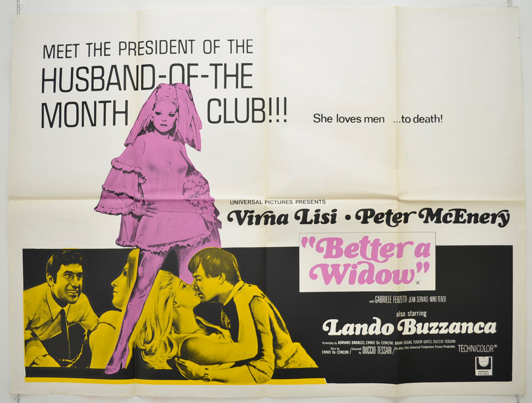 Better A Widow (a.k.a. Meglio vedova) Original Quad Poster - Film Poster - Movie Poster