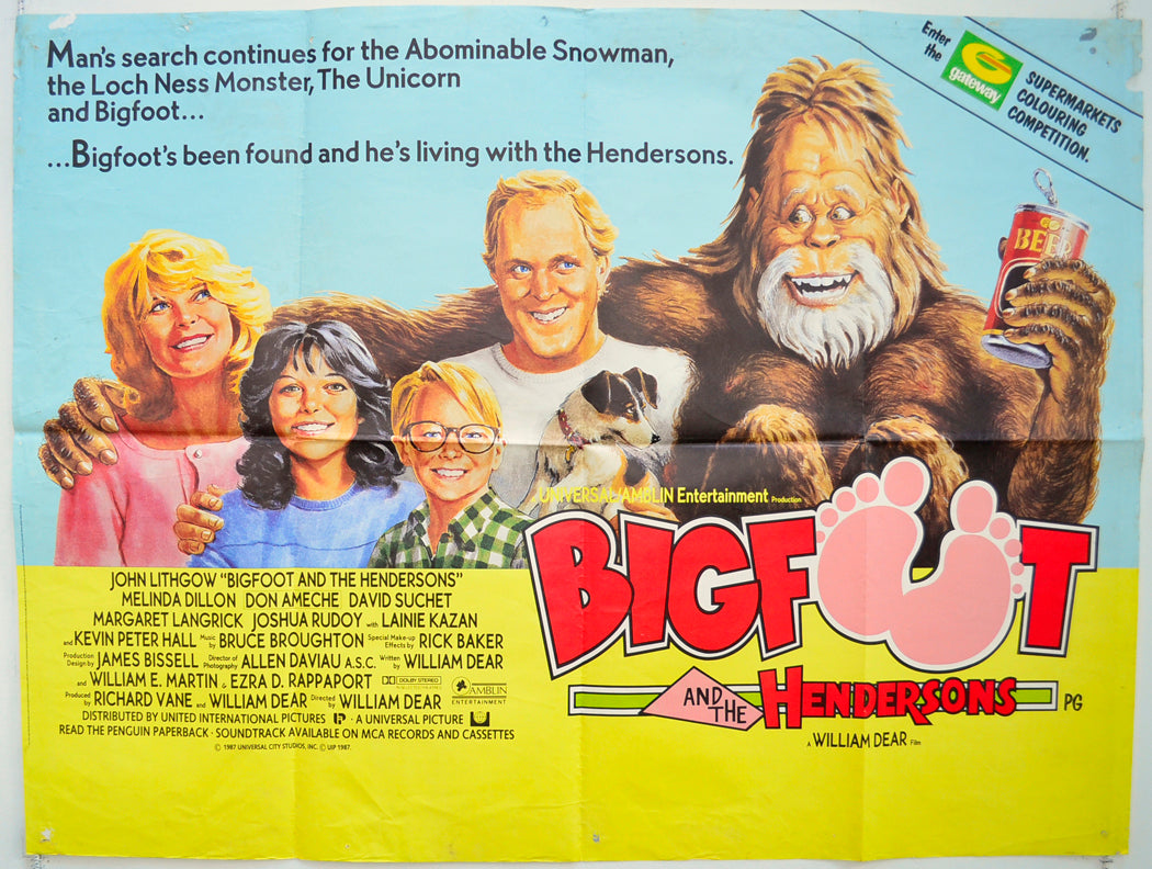 Bigfoot And The Hendersons Original Quad Poster - Film Poster - Movie Poster