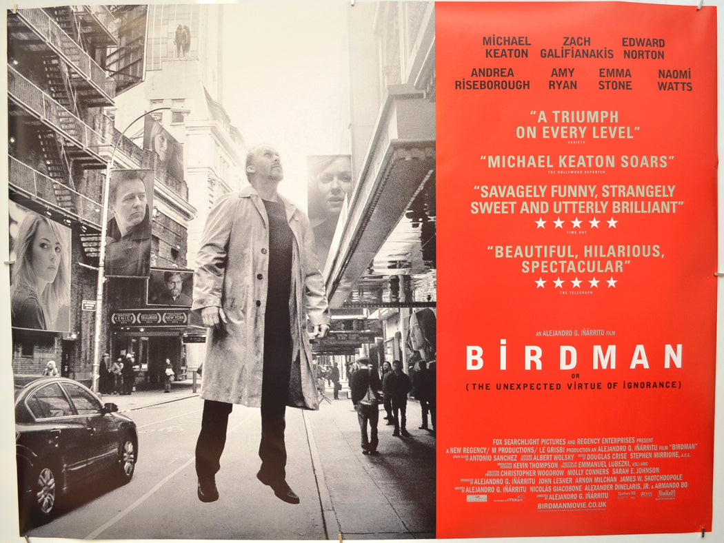Birdman Original Quad Poster - Film Poster - Movie Poster
