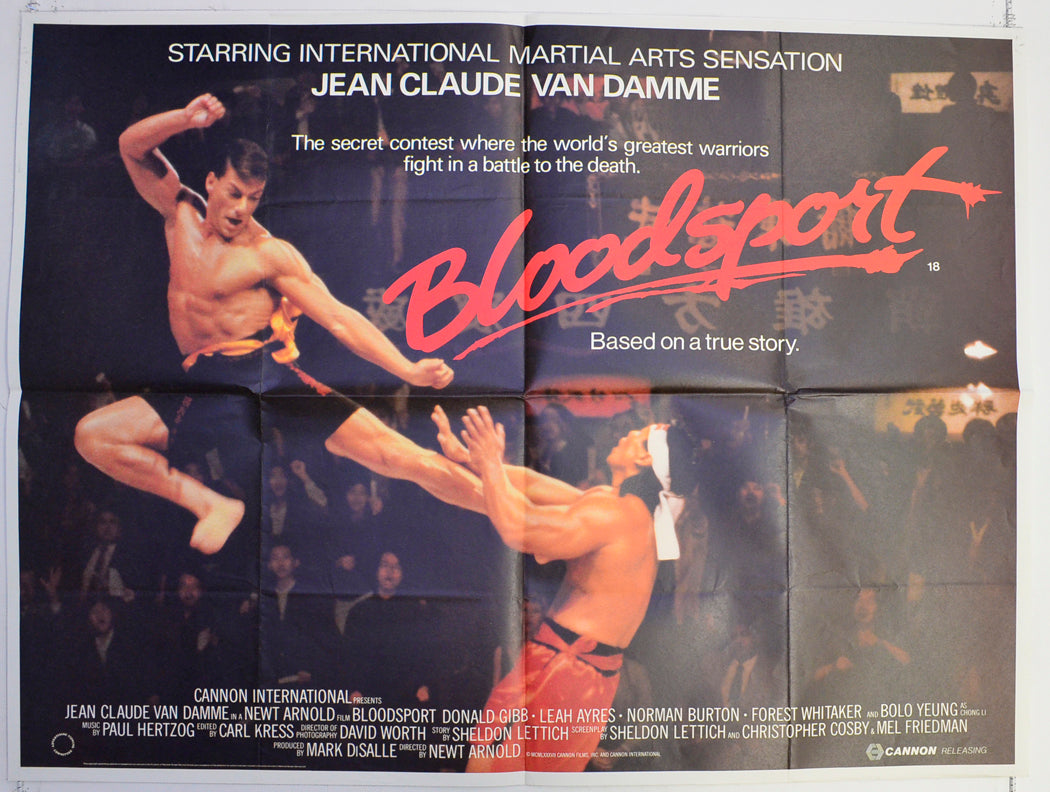 “Bloodsport” Original British Quad Poster - Film Poster - Movie Poster, image size:1050x792