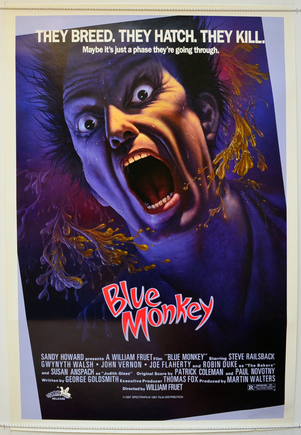Blue Monkey Original One Sheet Poster - Film Poster - Movie Poster