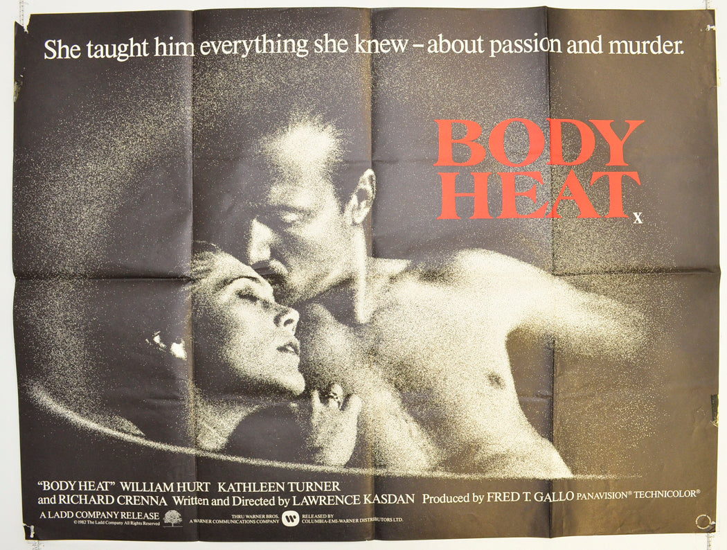 Body Heat Original Quad Poster - Film Poster - Movie Poster