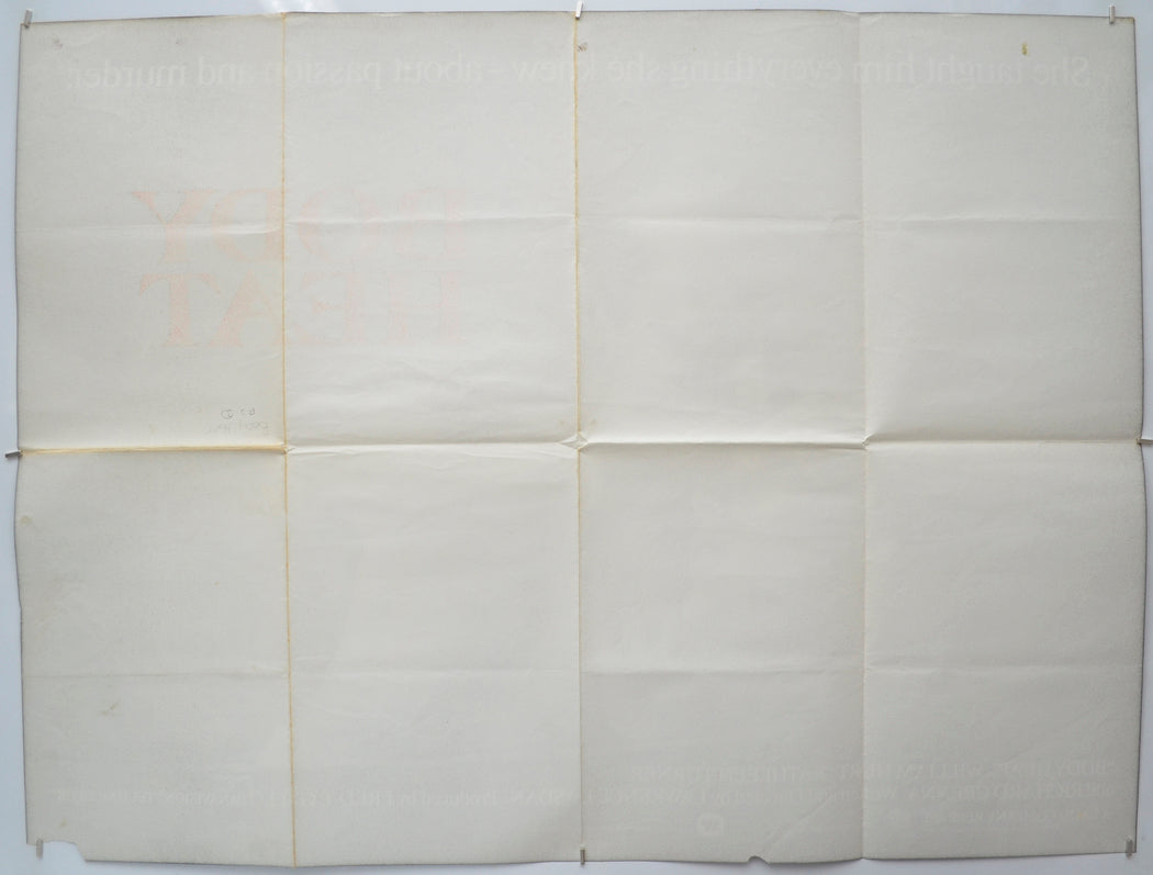 BODY HEAT (Back) Cinema Quad Movie Poster