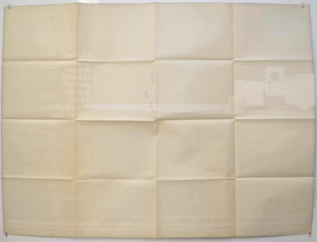 THE BOFORS GUN (Back) Cinema Quad Movie Poster